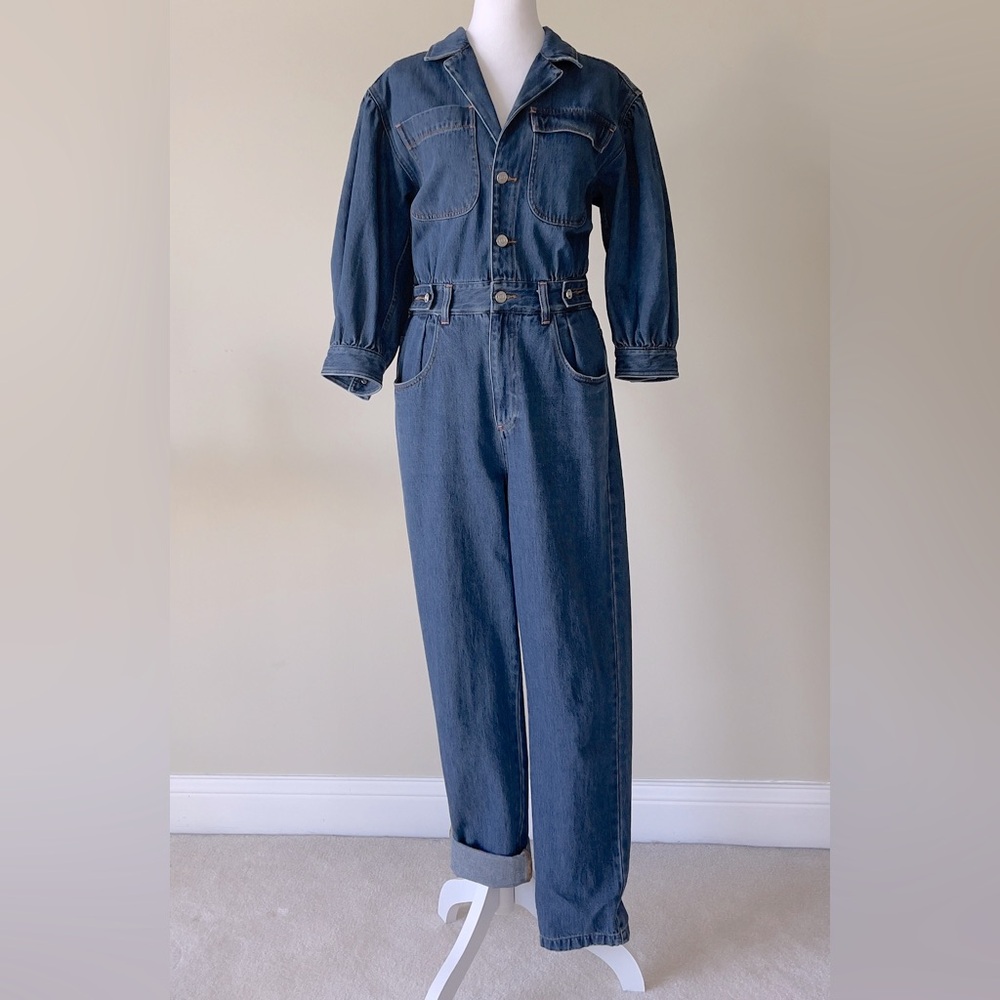Scotch & Soda Space Women's Blue Denim three quarter sleeve Jumpsuit EUC Size S